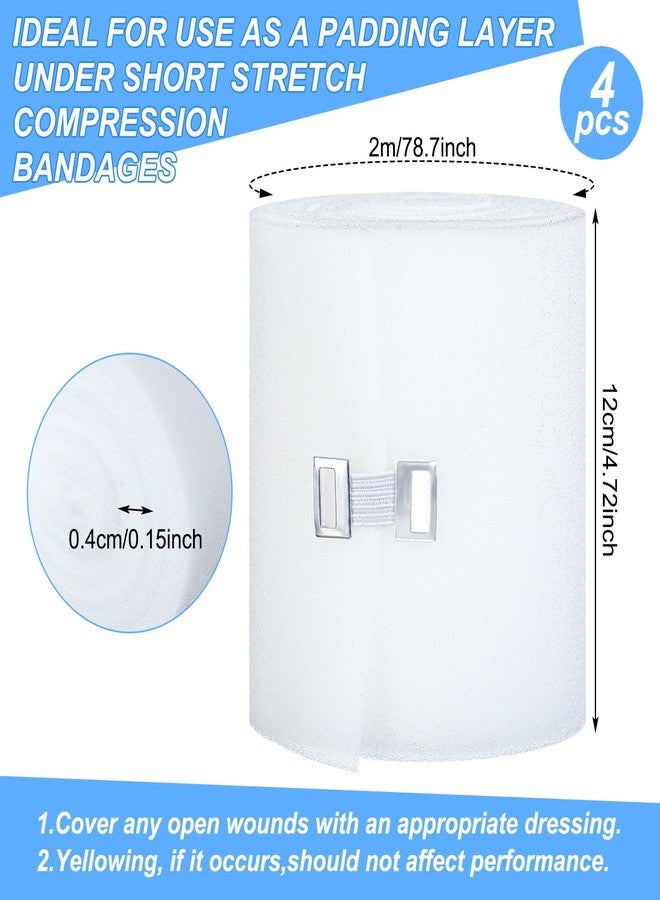 Threlaco ضمادات ثريلاكو لعلاج الوذمة اللمفاوية، 4 قطع، للساقين، ضمادات حشو، ضمادات طبية غير لاصقة من الفوم، ضمادات حشو للوذمة اللمفاوية تحت الضمادات الرغوية لتوزيع الضغط والوذمة الرياضية - Image 5